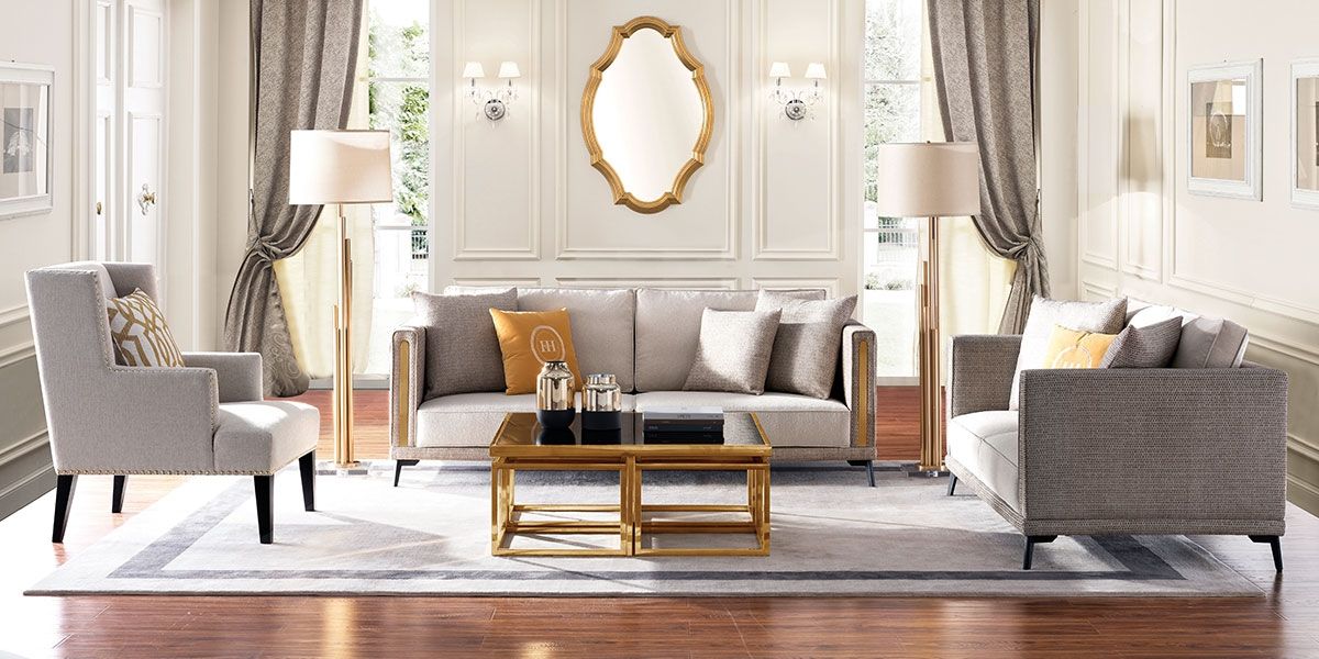 Fauteuil en tissu BIRMA - Beige