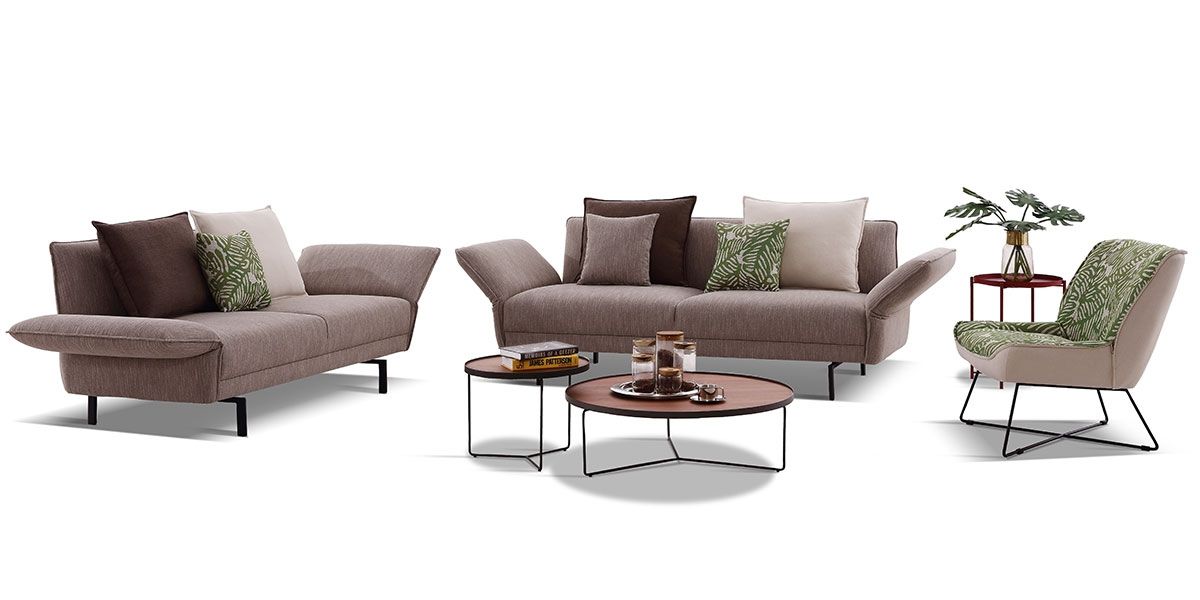 Fauteuil en tissu PALMER - Gris clair 