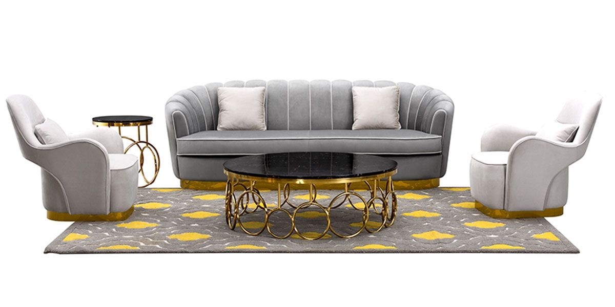 Fauteuil en velours MALINA - Beige