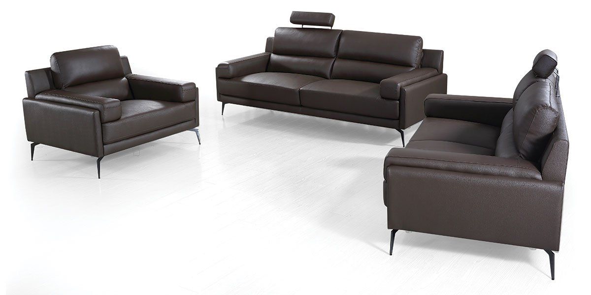 Fauteuil cuir Design MAYRON - Marron