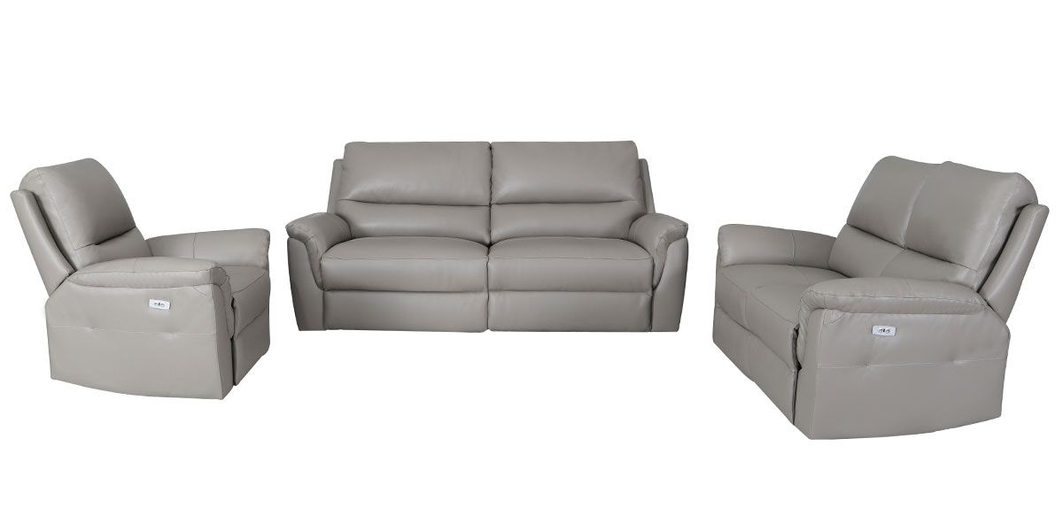 Fauteuil relaxation électrique en cuir COCOON - Taupe