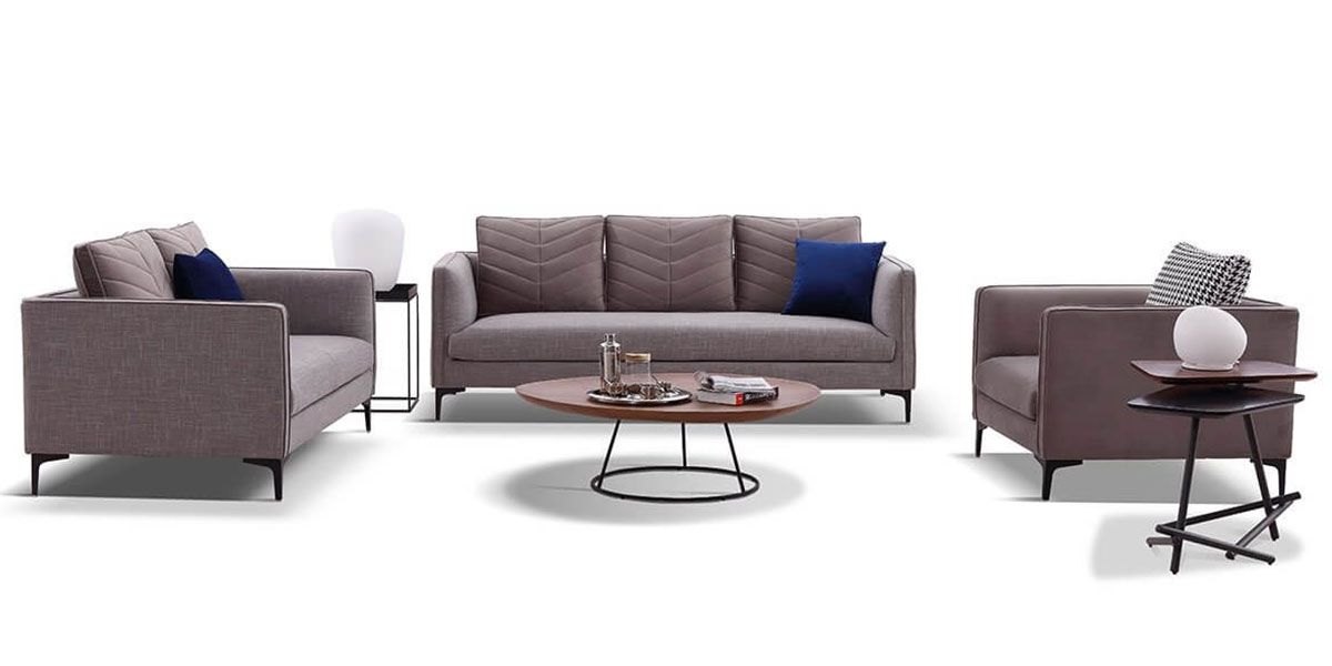 Fauteuil en velours SAMARA - Taupe/Marron