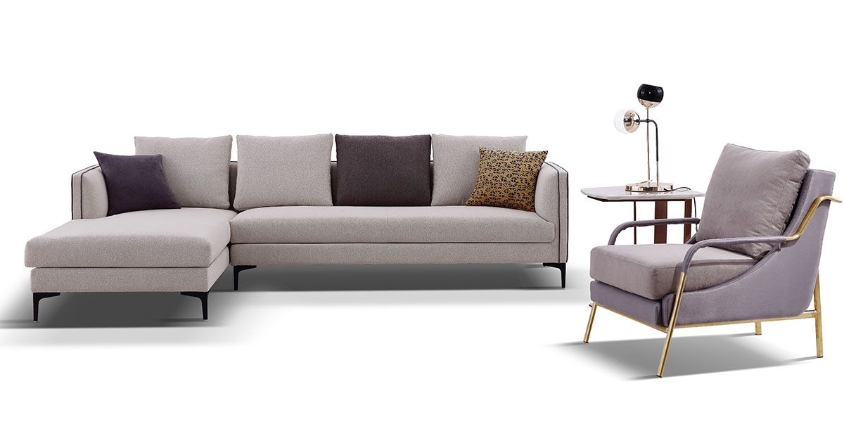 Fauteuil en tissu LILIA - Taupe