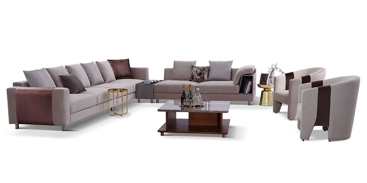 Fauteuil en velours TARA - Taupe