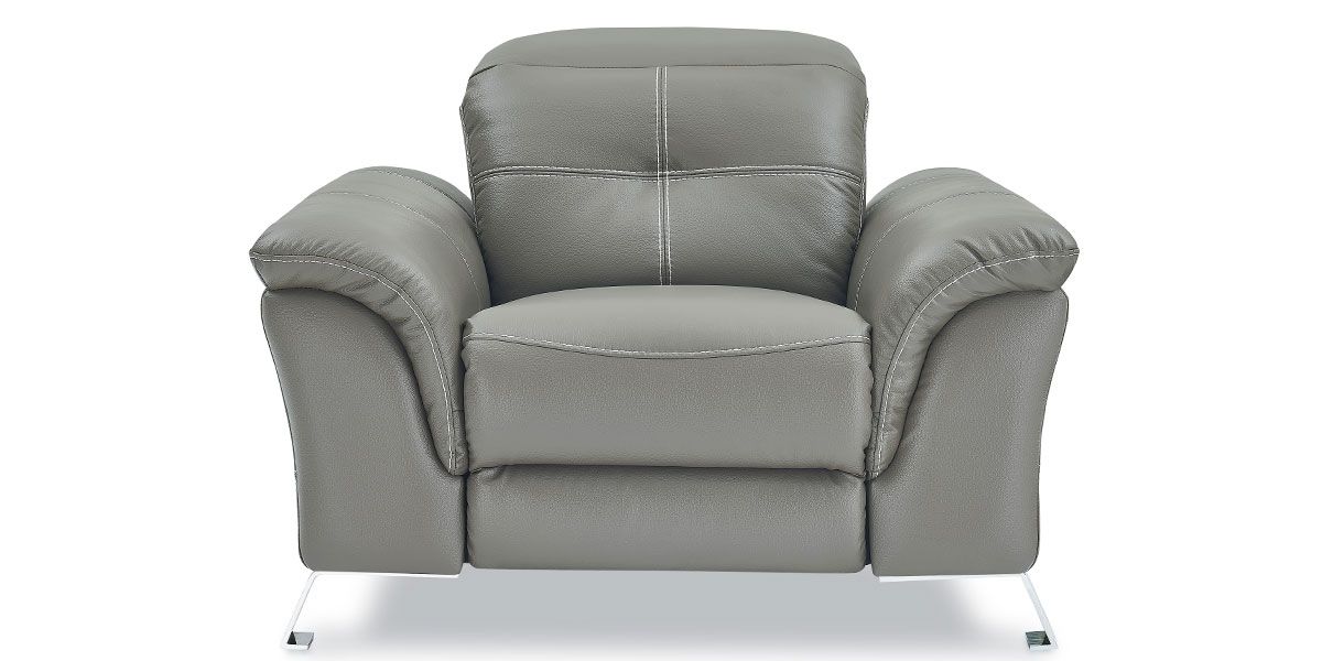 Fauteuil relaxation électrique 1 place en cuir DENY - Taupe 