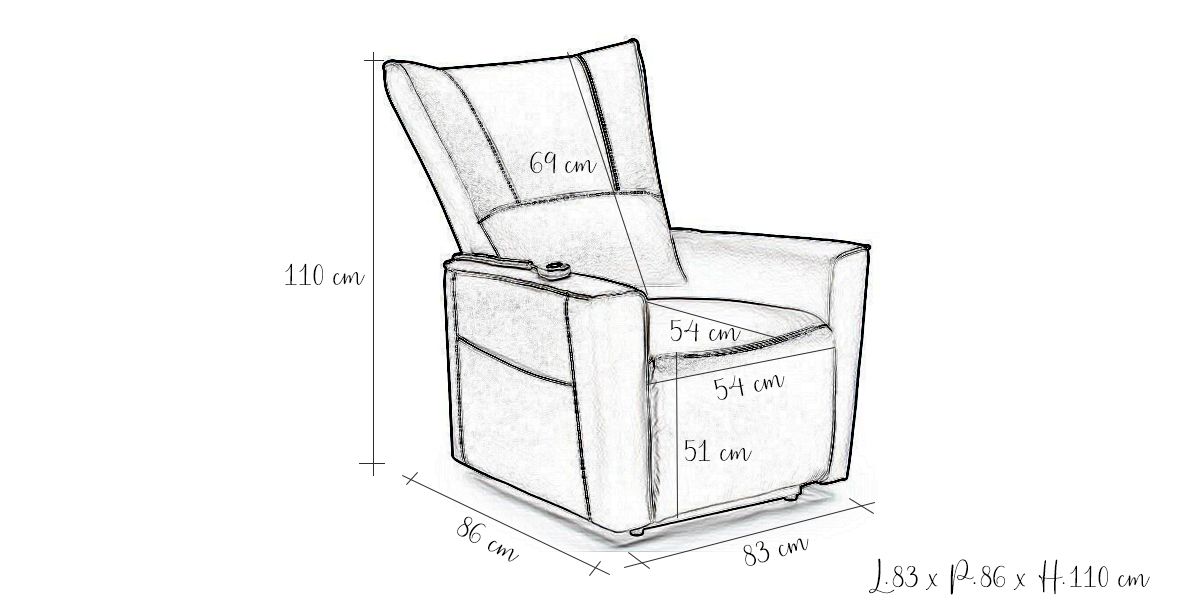 Fauteuil releveur électrique 1 place en cuir MAEVA - Noir