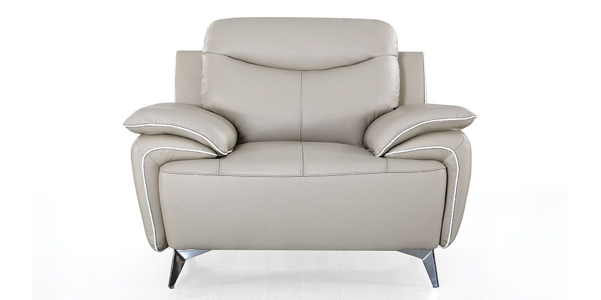 Fauteuil cuir Design MAEL - Beige