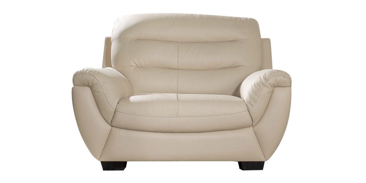 Fauteuil en cuir beige CORAL