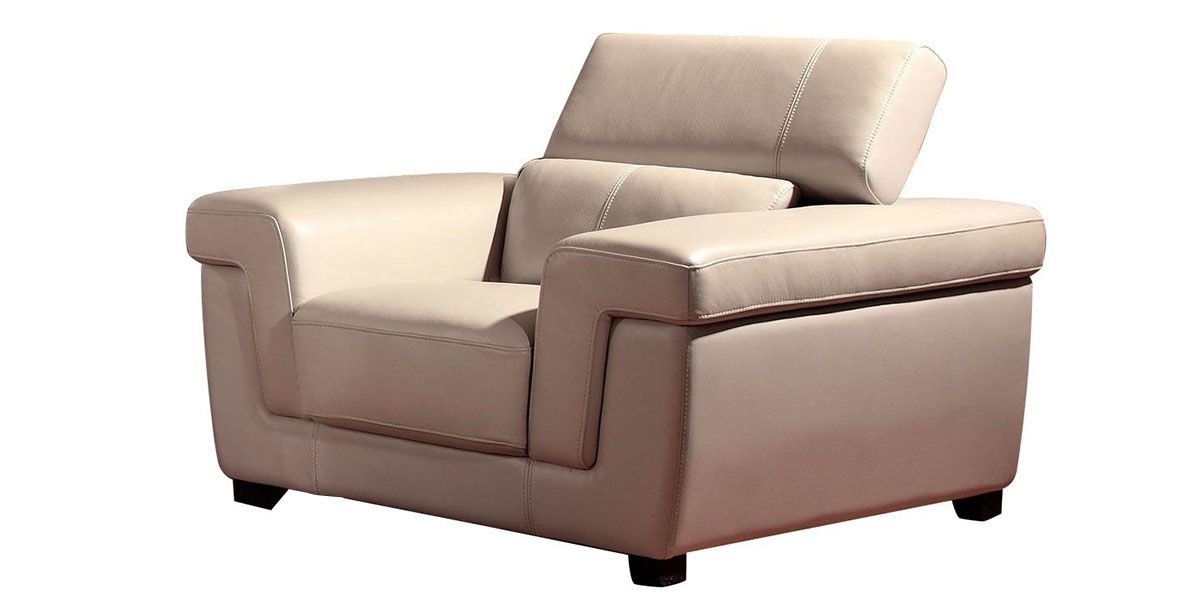 Fauteuil en cuir beige EVASION
