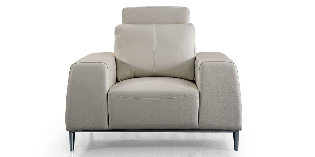 Fauteuil cuir avec dossier avance-recul LOOLAK – Beige