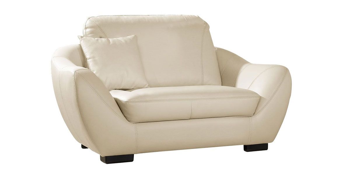 Fauteuil en cuir beige JULIETTA