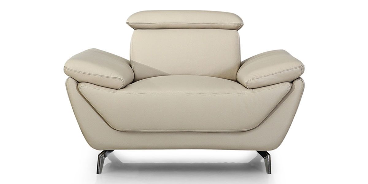 Fauteuil Design en cuir LEA - Beige