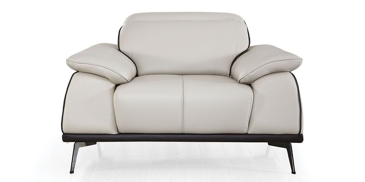 Fauteuil cuir Design ELLIE - Beige
