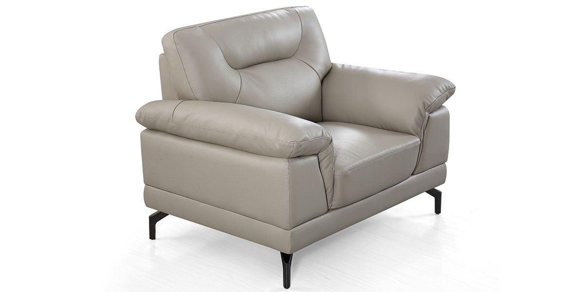Fauteuil cuir Design BRODY – Beige