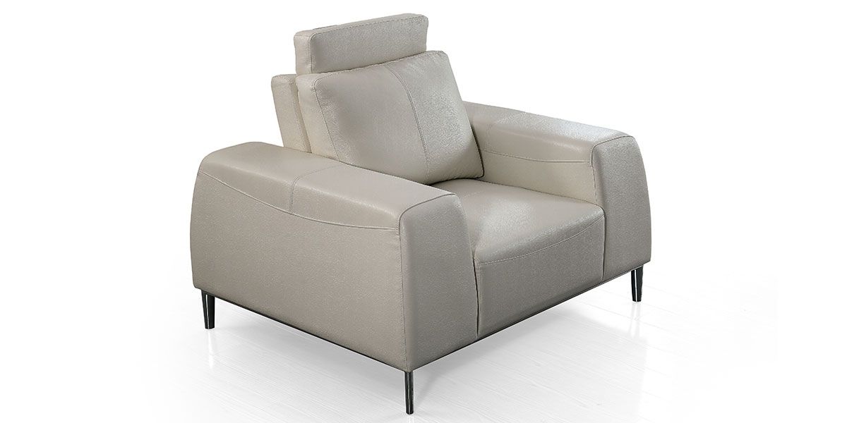 Fauteuil cuir avec dossier avance-recul LOOLAK – Beige