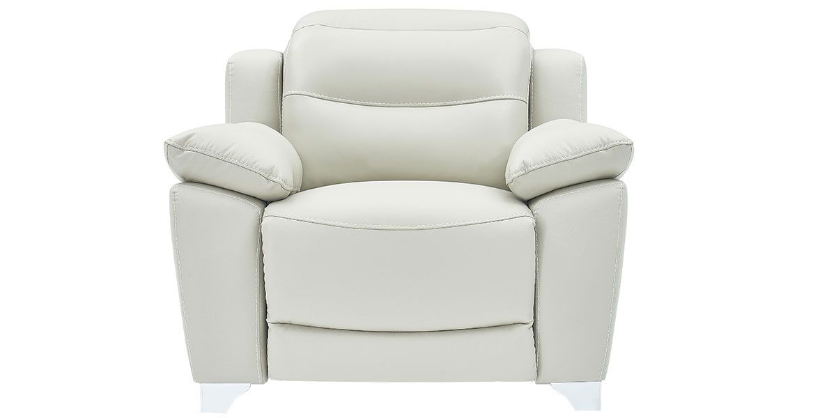 Fauteuil relaxation électrique 1 place en cuir NOA - Gris