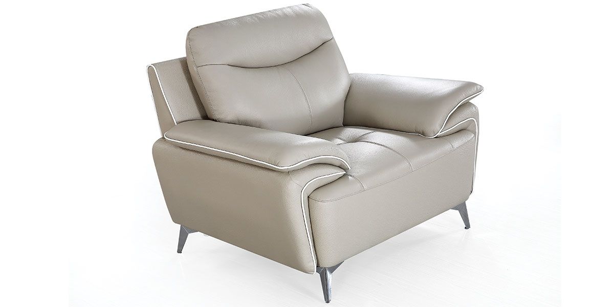 Fauteuil cuir Design MAEL - Beige