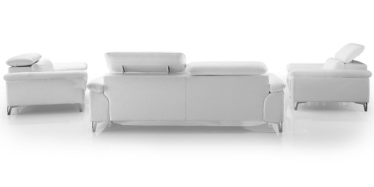 Fauteuil Design en cuir MILAN - Blanc