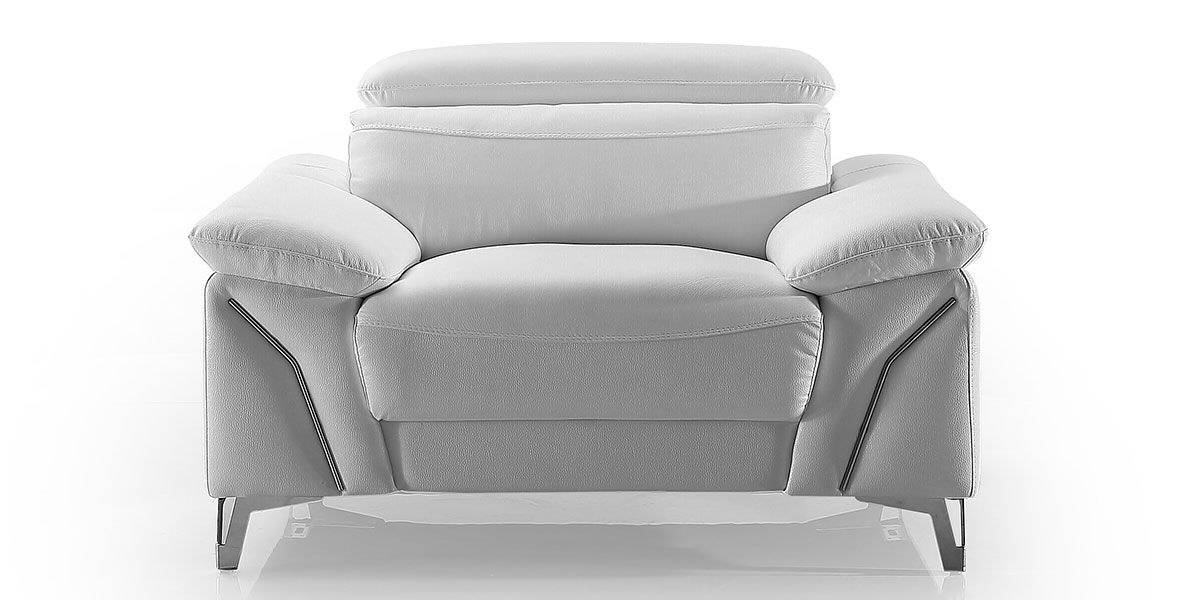 Fauteuil Design en cuir MILAN - Blanc