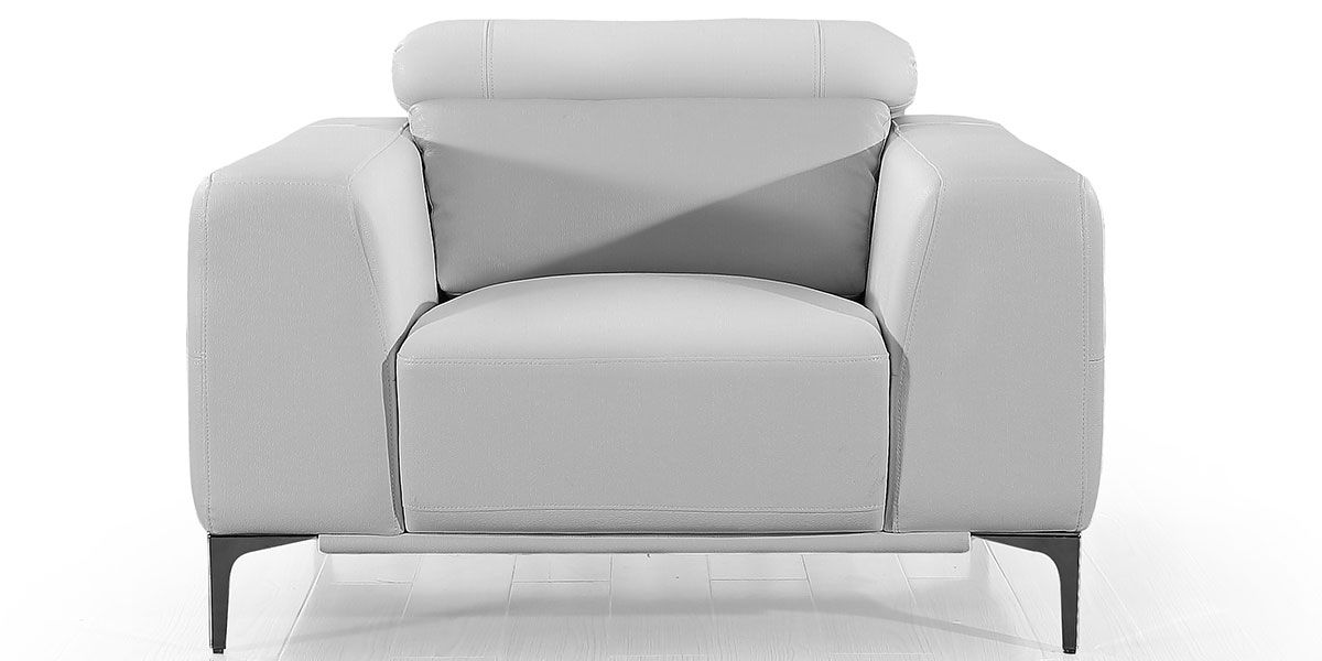 Fauteuil cuir Design NORA - Blanc