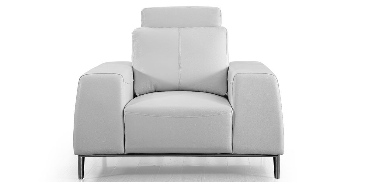 Fauteuil cuir avec dossier avance-recul LOOLAK – Blanc