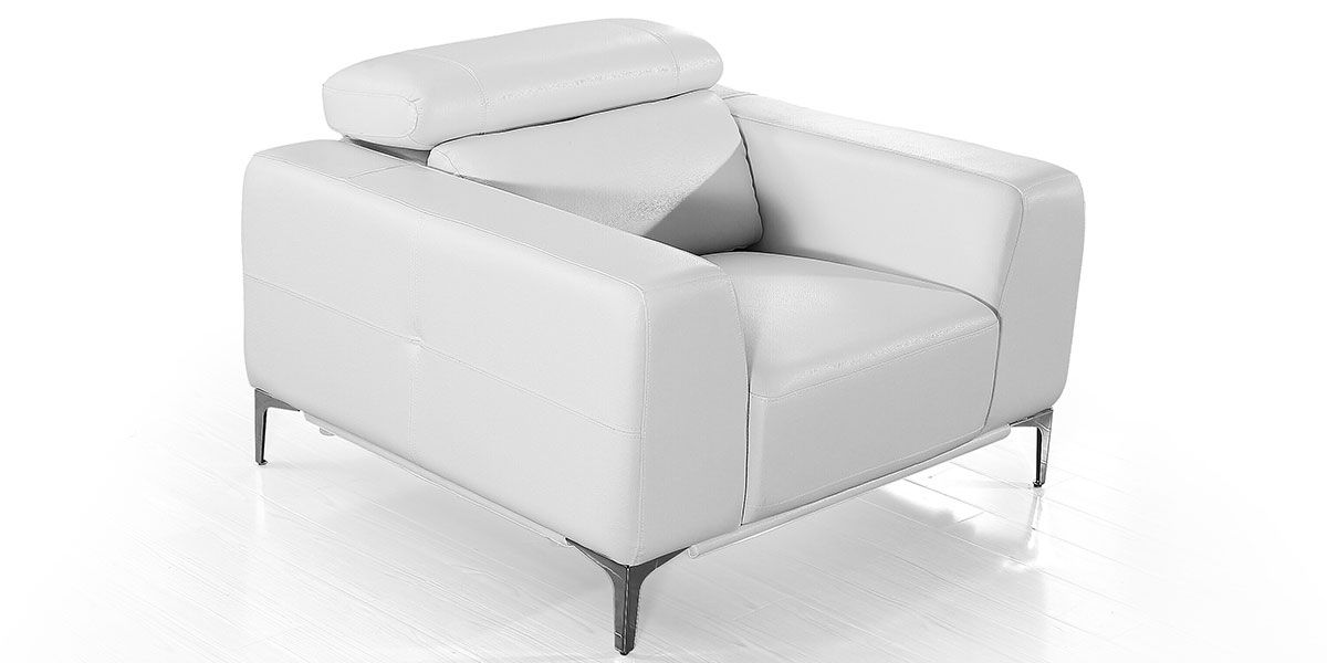 Fauteuil cuir Design NORA - Blanc