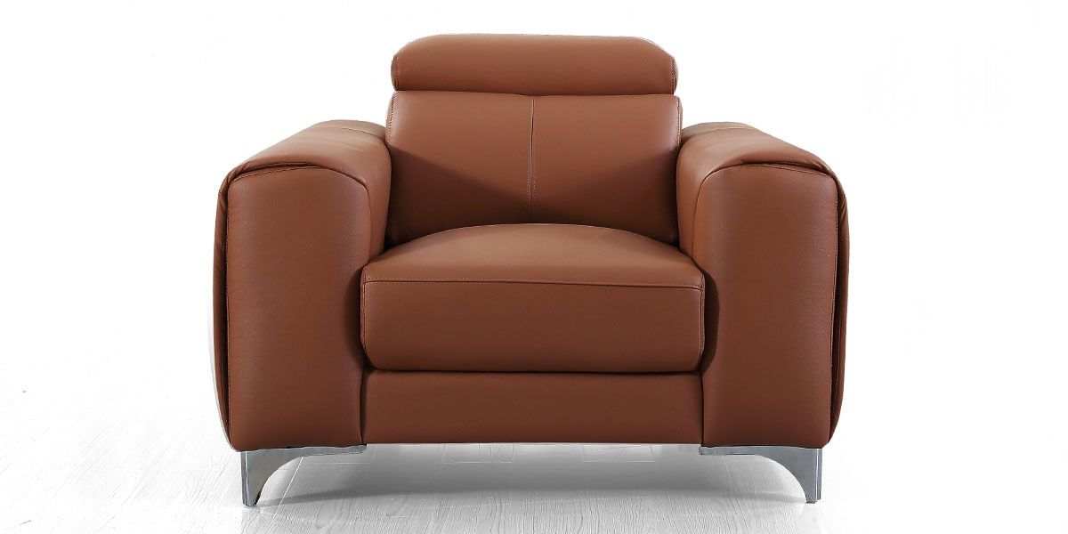 Fauteuil cuir Design ZAARA - Cognac