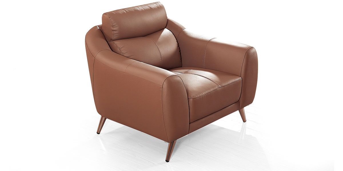 Fauteuil cuir Design SIANNA – Cognac
