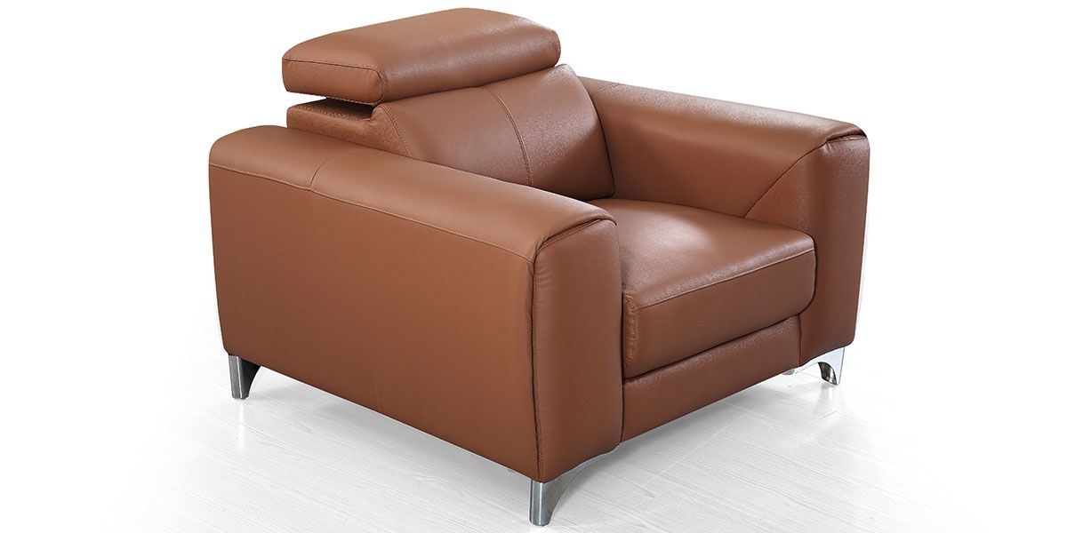 Fauteuil cuir Design ZAARA - Cognac