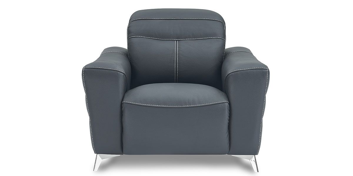 Fauteuil relaxation électrique 1 place en cuir SLOAN - Noir