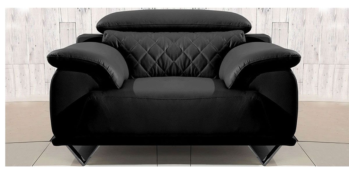 Fauteuil en cuir GARCIA - Noir