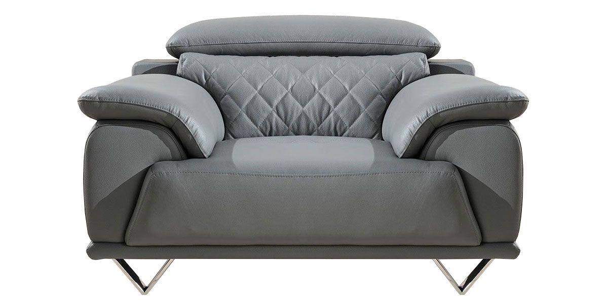 Fauteuil en cuir GARCIA - Gris