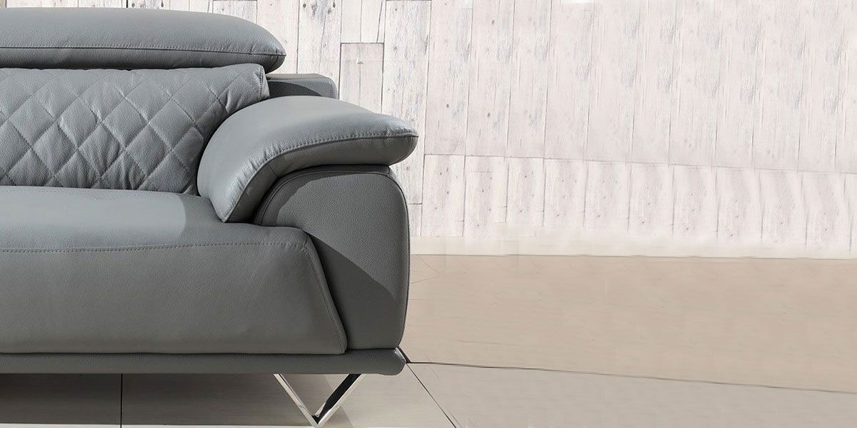 Fauteuil en cuir GARCIA - Gris