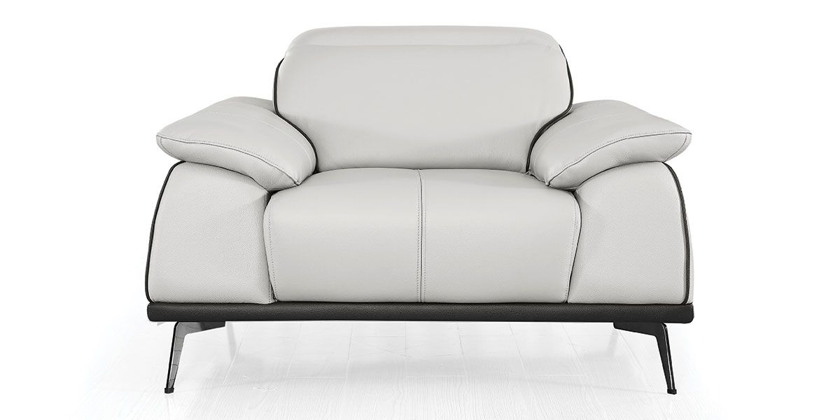 Fauteuil cuir Design ELLIE - Gris