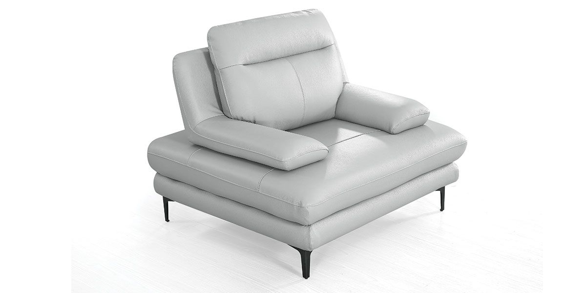 Fauteuil cuir Design avec dossier avance-recul LYA - Gris
