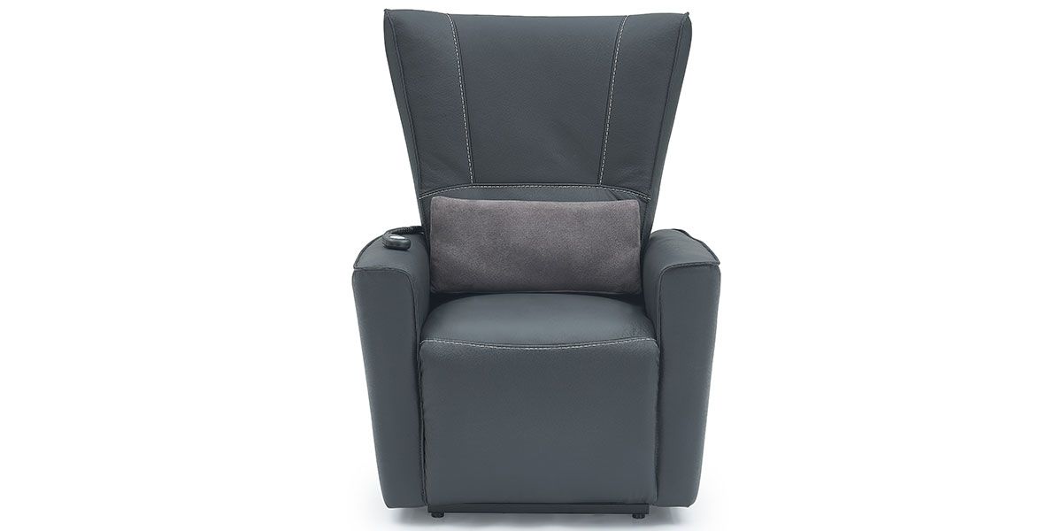 Fauteuil releveur électrique 1 place en cuir MAEVA - Noir