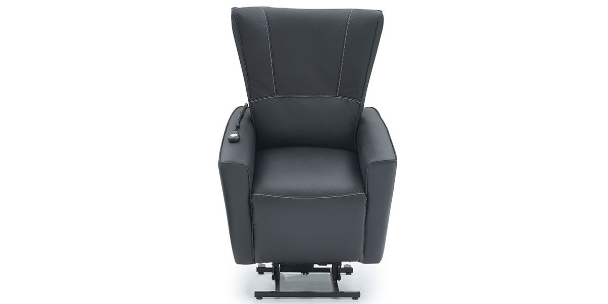 Fauteuil releveur électrique 1 place en cuir MAEVA - Noir