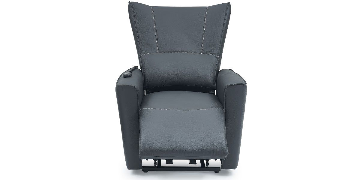 Fauteuil releveur électrique 1 place en cuir MAEVA - Noir