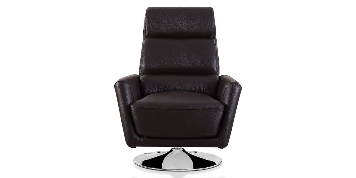 Fauteuil pivotant en cuir Design ALYAS – Marron