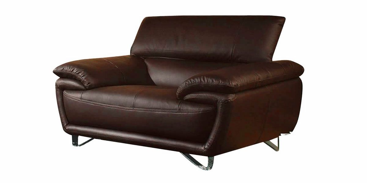 Fauteuil en cuir marron BAYA