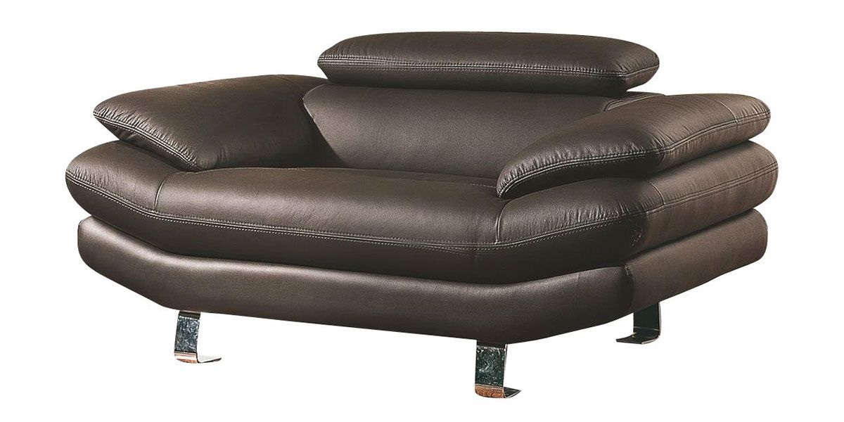 Fauteuil en cuir marron CARLTON