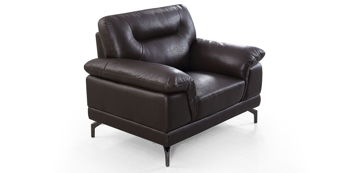 Fauteuil cuir Design BRODY – Marron