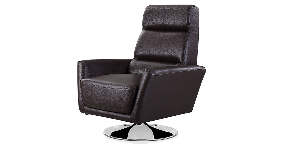 Fauteuil pivotant en cuir Design ALYAS – Marron