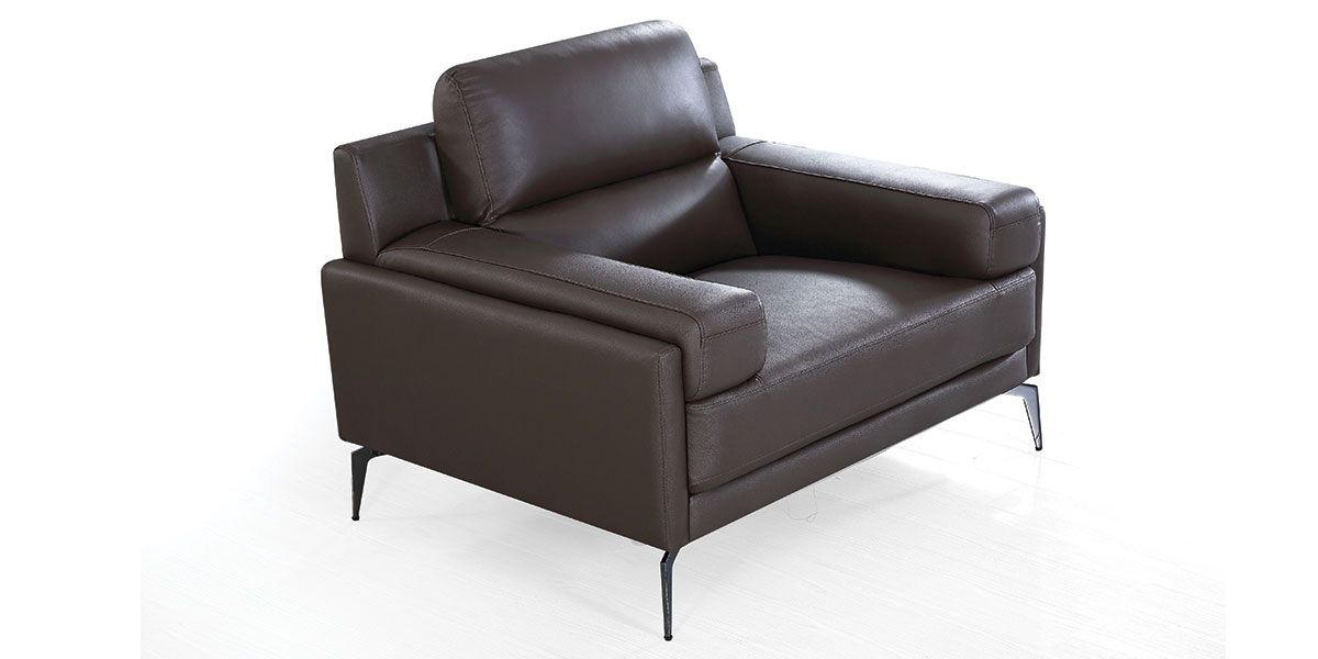 Fauteuil cuir Design MAYRON - Marron