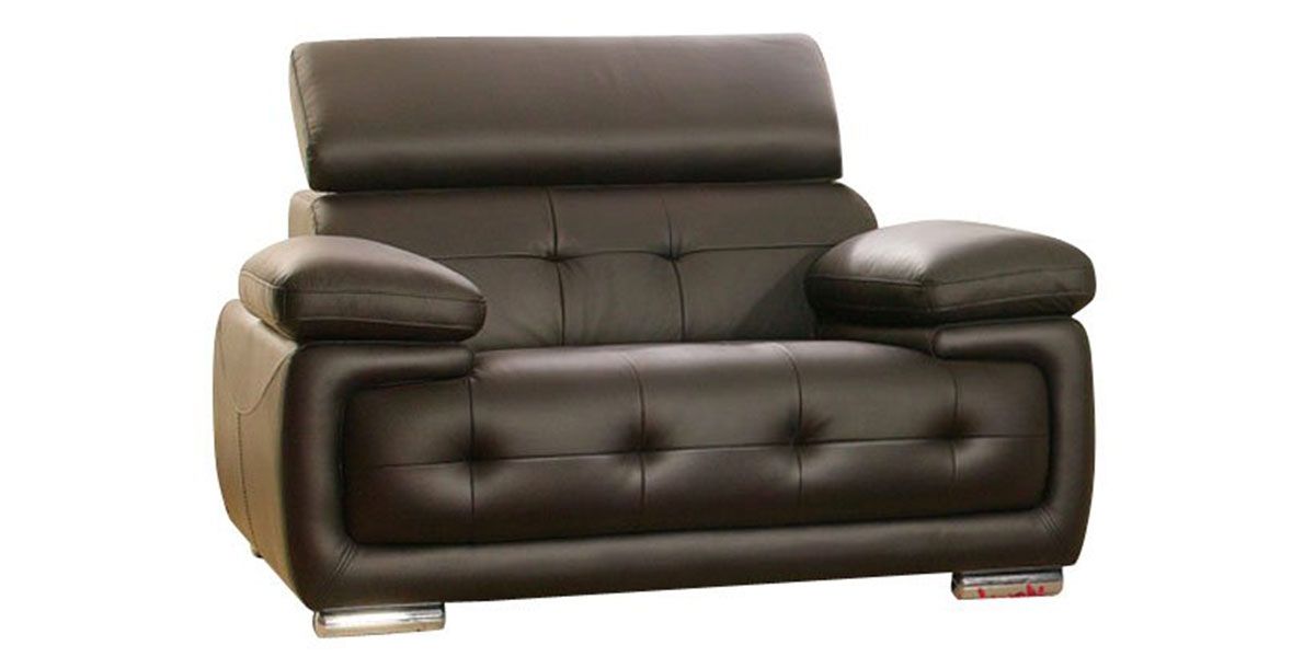 Fauteuil en cuir marron SANMARCO