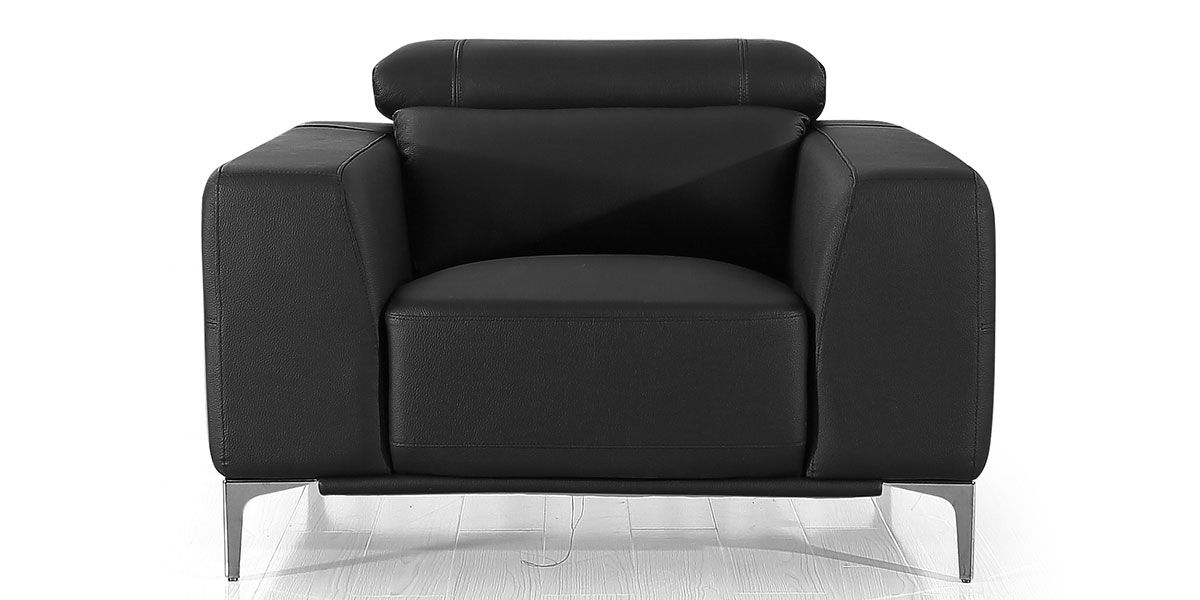 Fauteuil cuir Design NORA - Noir