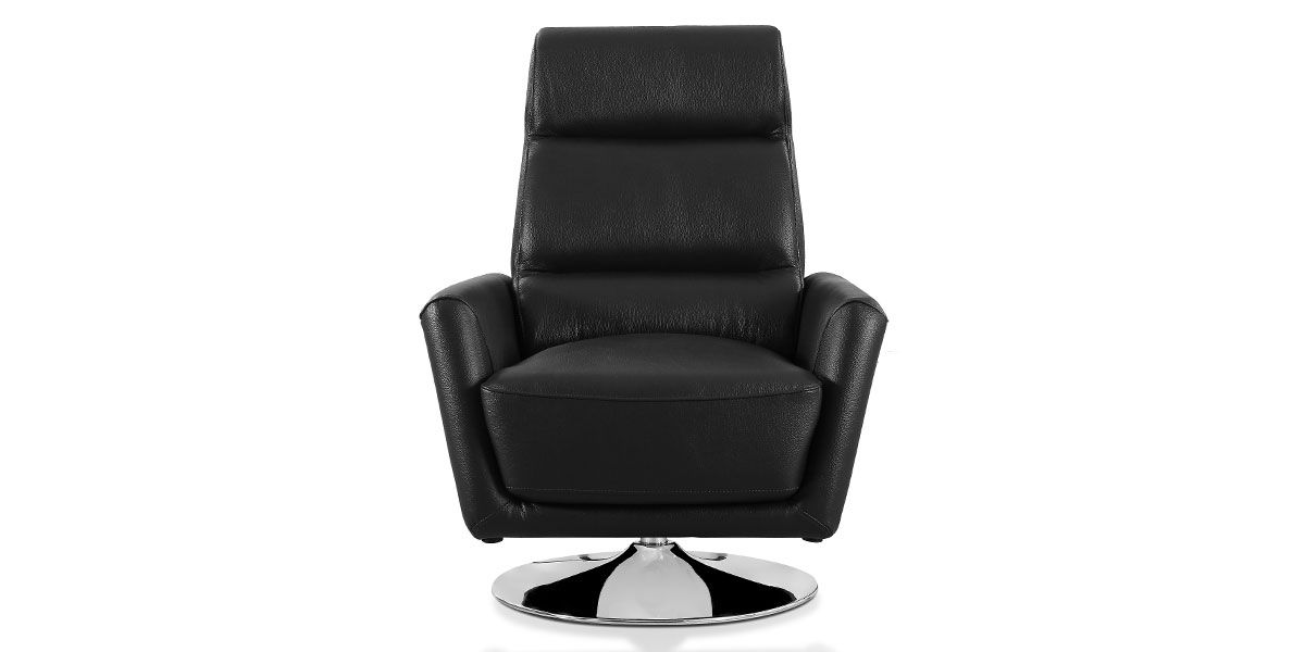 Fauteuil pivotant en cuir Design ALYAS – Noir
