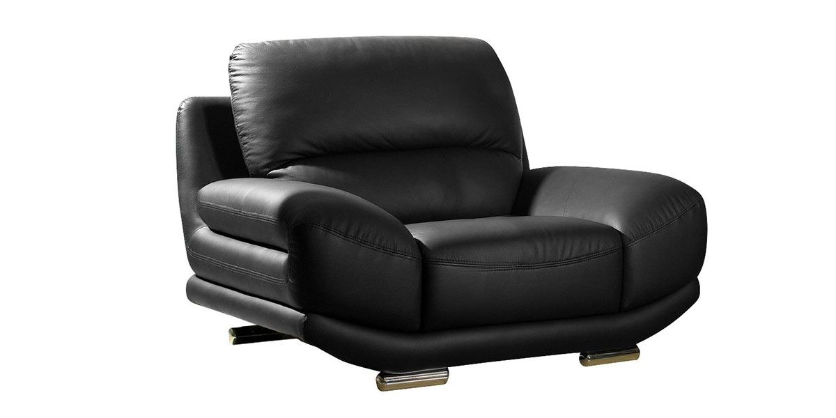 Fauteuil en cuir noir BARCELONA