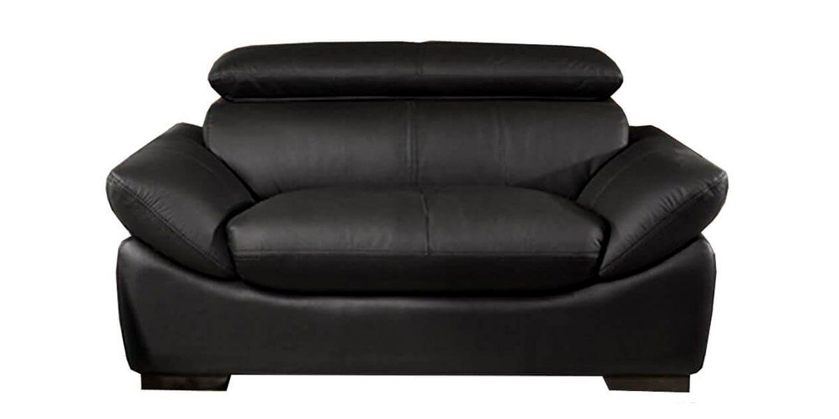 Fauteuil en cuir noir BORNEO