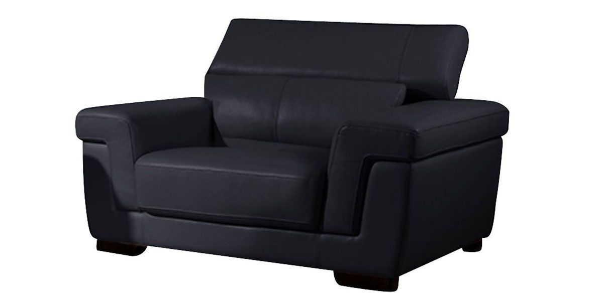 Fauteuil en cuir noir EVASION